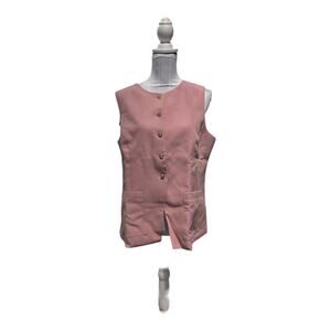 PrettyGarden Dusty Rose Pink Vest NWT Size L Gold Buttons